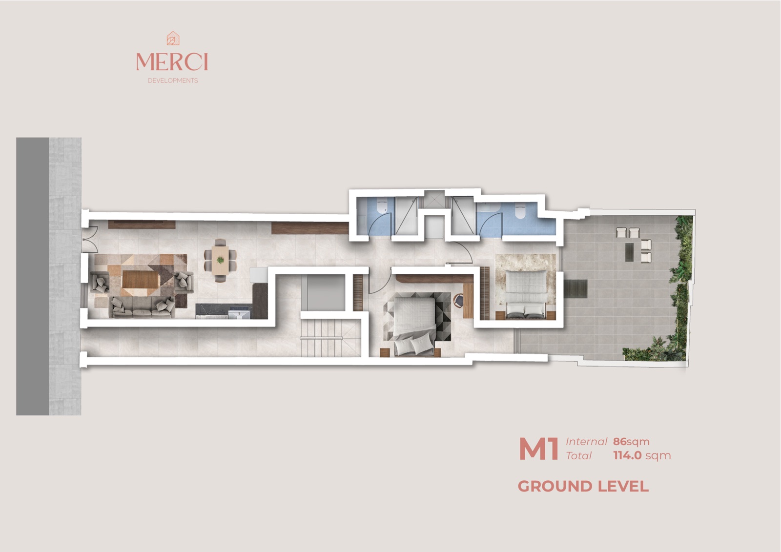 Ground level - plan being updated to office & lock-up garage